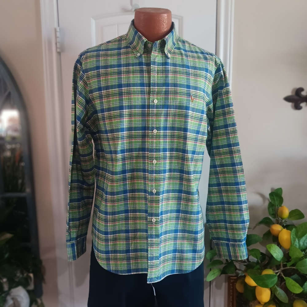 Ralph Lauren Black Label Cotton Plaid BDC Shirt Size Large